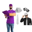 zestaw akcesoriow na sylwestra nowy rok karnawal silver glam kapelusz krawat okulary srebrny