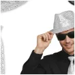 zestaw akcesoriow na sylwestra nowy rok karnawal silver glam kapelusz krawat okulary srebrny