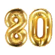 zestaw balonow foliowych liczba 80 zloty 15 dgt 2 szt