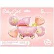 zestaw balonow its a girl baby girl wozek rozowy godan 5 szt shp