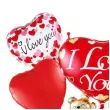 zestaw balonow na walentynki czerwone serca z napisem i love you