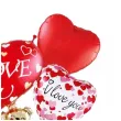 zestaw balonow na walentynki czerwone serca z napisem i love you