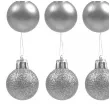 zestaw dekoracji bombki gwiazda i lancuch choinkowy srebrny arpex