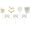 zestaw dekoracji do muffinek na baby shower roczek urodziny pikery i papilotki oh baby 6 kpl