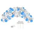 zestaw dekoracji happy birthday balony topper niebieski arpex 53 elementy