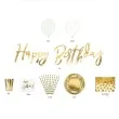 zestaw dekoracji happy birthday zloty partydeco 60 szt