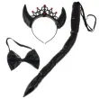 zestaw diabelek z korona czarny