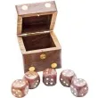 zestaw do gry kosci z pudelkiem drewno giftdeco