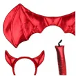 zestaw dodatkow do stroju diabla na halloween i karnawal rogi skrzydla ogon szatana