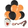 zestaw imprezowe halloween maska wampira balony serpentyny arpex 10 szt