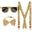 zestaw imprezowy cekiny okulary muszka szelki zloty boland