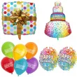 zestaw imprezowy happy birthday butla z helem mix balonow wstazka folat