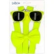 zestaw imprezowy neon okulary muszka szelki zolty boland