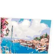 zestaw kreatywny do malowania po numerach morze przystan obraz diy 50 x 40 cm