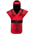 zestaw ninja shinobi maska kolnierz pasek czerwony kraszek