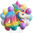 zestaw urodzinowych balonow na 4 urodziny jednorozec unicorn duzy komplet