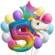 zestaw urodzinowych balonow na 5 urodziny jednorozec unicorn duzy komplet