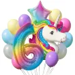 zestaw urodzinowych balonow na 6 urodziny jednorozec unicorn duzy komplet