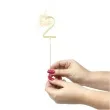 zimne ognie cyfra 2 zlota wondercandle 18 cm