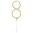 zimne ognie cyfra 8 zlota partypal 16 cm