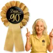 zloty kotylion na 90 urodziny zycie zaczyna sie po 90 pin przypinka odznaka glamour