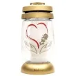 znicz lampion serce i roza bolsius 11x23 cm