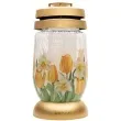 znicz lampion tulipany zolty bolsius 11x22 cm